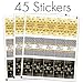 Black and Gold 80th Birthday Candy Mini Bar Wrappers, 80th Birthday Party Favors for Guests - 42 Stickers