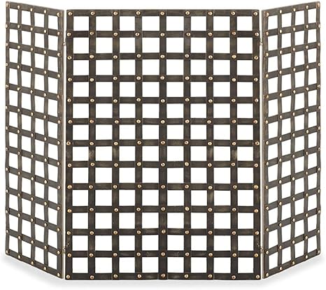 Amazon Co Jp 暖炉ガード 産業用風スパークガードゲート 隠し暖炉用の折りたたみ式暖炉スクリーン 正方形の格子デザイン 高さ85cm ホーム キッチン
