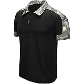ZITY Polo Shirts for Men Quarter Zip Short Sleeve Tactical Casual Golf Shirts Collared for Military Army T-Shirts