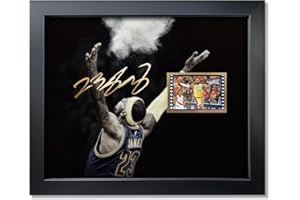 sufenvera Framed LeBron James Basketball Photo with Signed 10x8 Inch,LeBron James of The Game Film Collection Display,Gifts for Lakers James Fans
