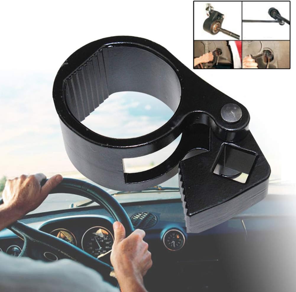 newhashiqi Steering Gear Wrench, Carbon Steel Car Steering Gear Rudder Wrench Ball Joint Removal Spanner Hand Repair Tool Black