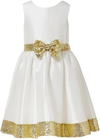 ivory sequin flower girl dress