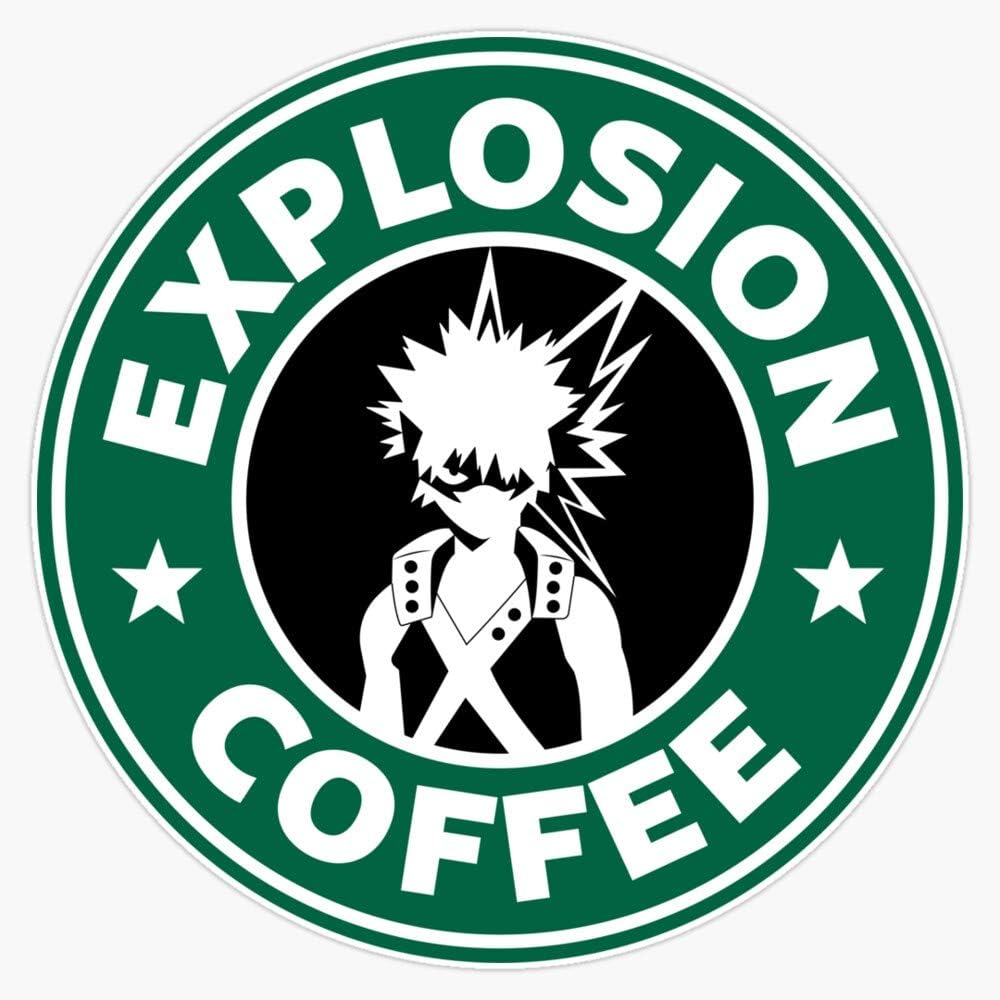 Explosion Coffee (Bakugo) Sticker Vinyl Decal Wall Laptop Window Car Bumper Sticker 5 inch,LGC-RDCF-STICKER-035