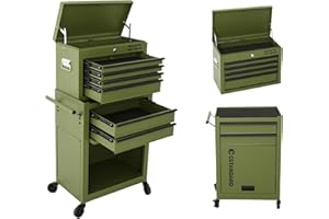 GSTANDARD APTB226G Torin 6-Drawer Rolling Tool Chest: High-Capacity 2-in-1 Detachable Tool Cabinet with Lockable Wheels & Sec