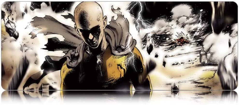 KaiWenLi ONE Punch-Man/Saitama/Combat Version Dark Background Picture/Anime Cartoon Mouse Pad/Oversized Version/Waterproof Non-Slip Anti-Dirty/E-Sports Game/Office Essential/Improved A