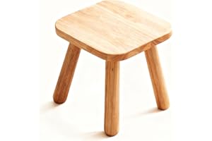 Petyoung Wooden Step Stool, Small Square Stepstool with Detachable Legs, Wooden Stool for Kitchen Bedroom Living Room