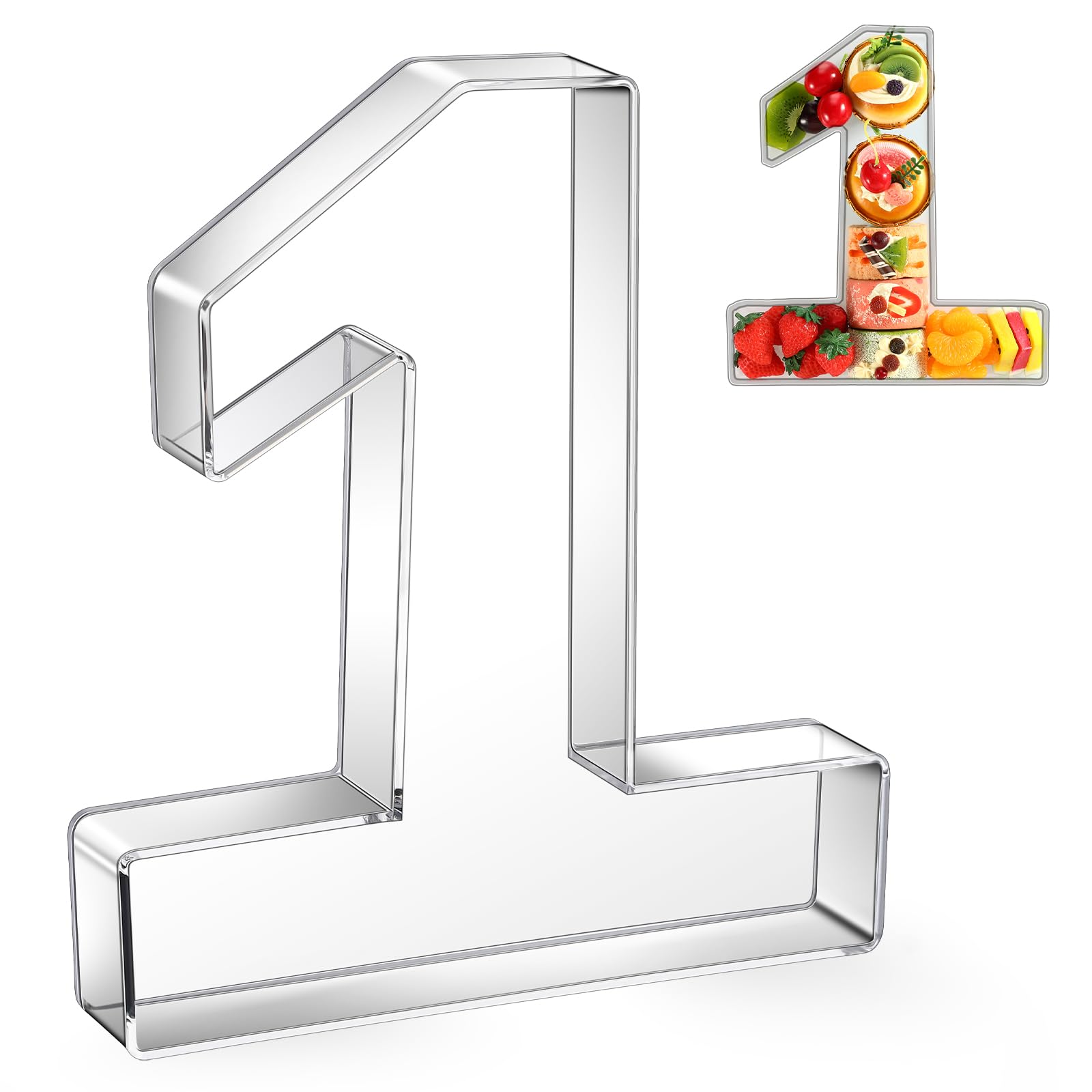 Photo 1 of Uiifan 10'' Acrylic Letter Box Form Tray Display Fillable Letter Charcuterie Box Acrylic Candy Dish for Birthday Party Reusable Letter Boxes Plates for Food, Not Include Lid (Clear,Number 1)