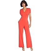 Maggy London womens Stylish V-neck Dolman Sleeve Jumpsuit With Wide Pant Legs and Pockets | Jumpsuits for Women