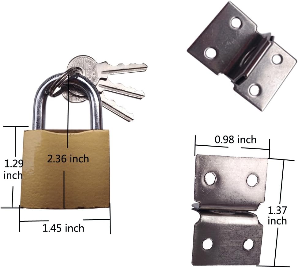 Arlai 5" Stainless Steel Latch Lock Padlock hasp Set, with Screws and Padlock, Your Own Fence Locks gate Lock, for shed Locks with Keys Lock hasp Set - - 