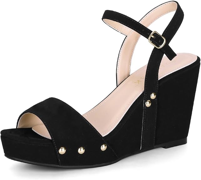 Allegra K Women's Single Strap Wedges Platform Heel