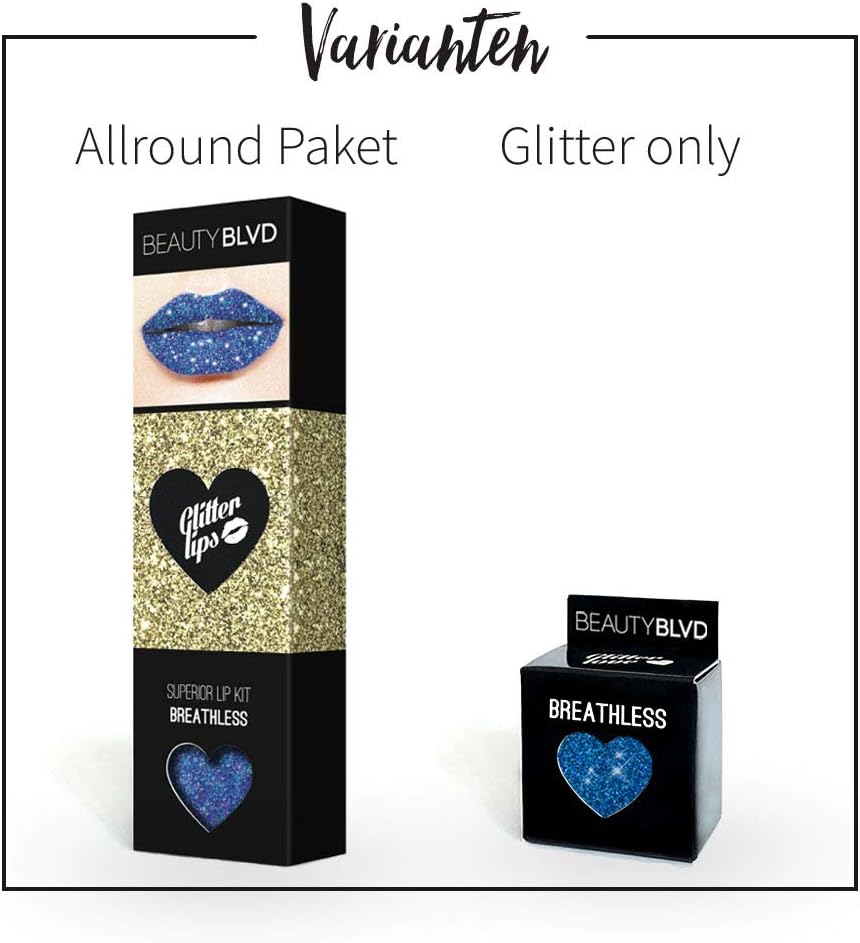 BEAUTYBLVD Glitter Lips, Cruelty Free Lip Kit - Breathless - Image 5