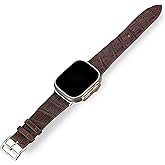 Handcrafted Alligator Leather Watch Straps – Unique Grain, Genuine Leather Bands for Apple Watch Series 1-9 & SE – Premium Accessories for 38-49mm Models