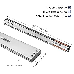 LONTAN 20 Inch Push to Open Soft Close Drawer