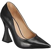 Junayuan Women's Pointed Toe High Heel Pumps Closed Toe Flared Heel Slip-On Party Wedding Office Dress Shoes