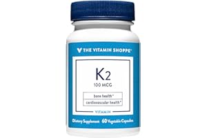The Vitamin Shoppe Vitamin K2 MK-7 100 MCG - Bone Density & Arterial Health | Menaquinone-7 | 60 Capsules | Vegan