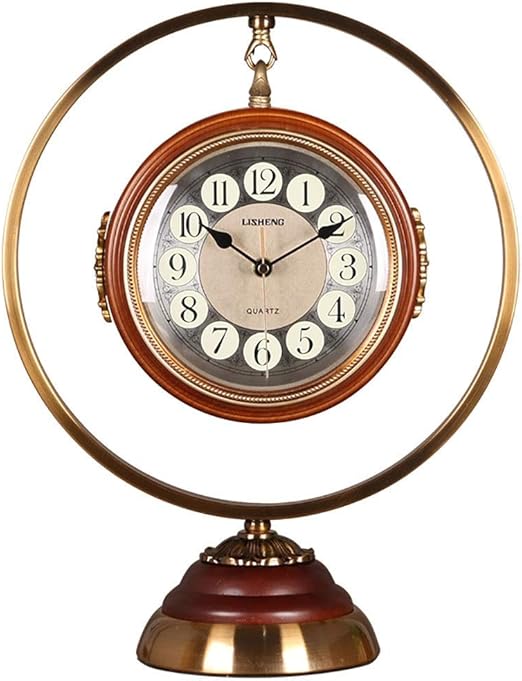 Fireplace Clock Mantel Mute Digital Retro Desk Clock Nordic Battery