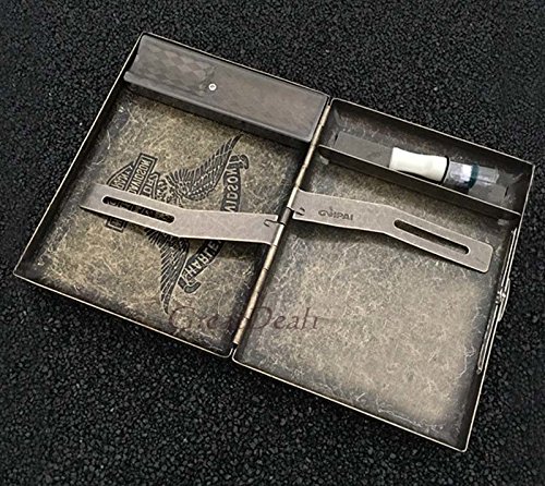 Antique Gold USB Rechargeable Windproof Metal Electric Built-in Flame Less Lighter Cigarette Cigar Storage Case (FREE CAR sticky pad for Phone PDA MP3 MP4) GD-1377 - Thumbnail 3
