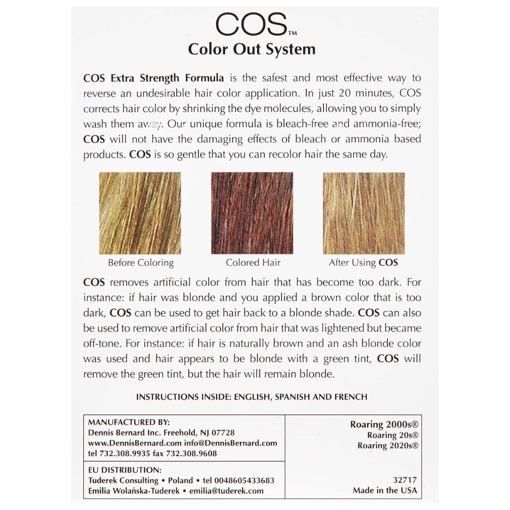 COS, The Original Color Out System | Guaranteed Authentic Original Formula l Safely Remove Semi & Permanent Hair Color | Ammonia Free