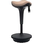 HOMCOM Swivel Standing Desk Chair, Adjustable Active Ergonomic Standing Stool, Backless Wobble Stool Chair with Rocking Motio