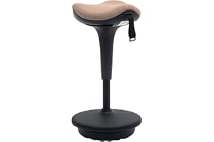 HOMCOM Swivel Standing Desk Chair, Adjustable Active Ergonomic Standing Stool, Backless Wobble Stool Chair with Rocking Motio