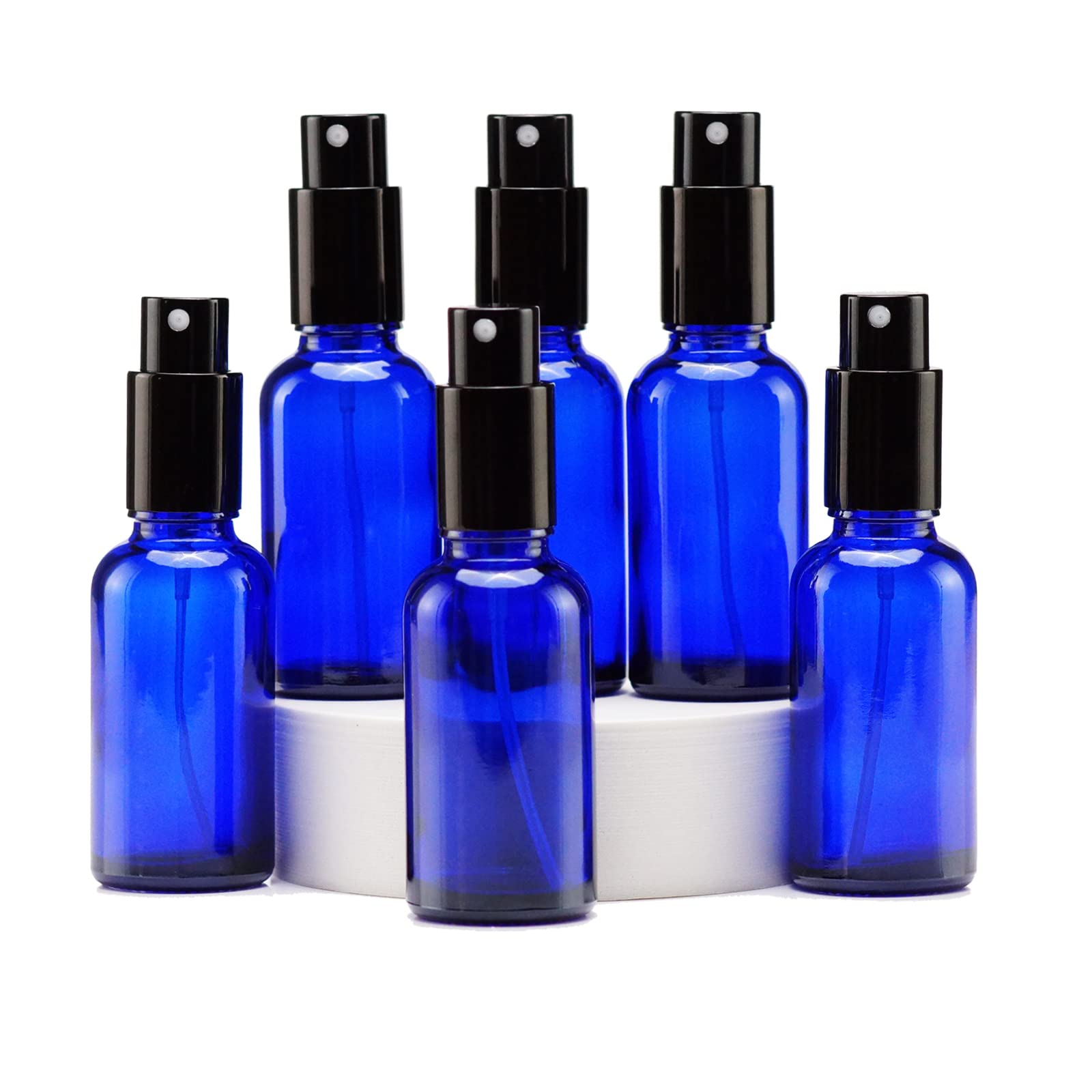 Yizhao 30ml Blue Glass Spray Bottle, Empty fine mist spray Bottles with Metal Cap for Cleaning, Aromatherapy, Essential oil Diffuser,Massage,Hair,Pet – 6 Pcs