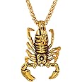 U7 Punk Necklaces Stainless Steel 18K Gold Plated Large Hip Hop Dagger/Knife/Sword/Steampunk Gear/Large Razor Blade Pendant Necklace for Men Women, Chain 22-24 Inches