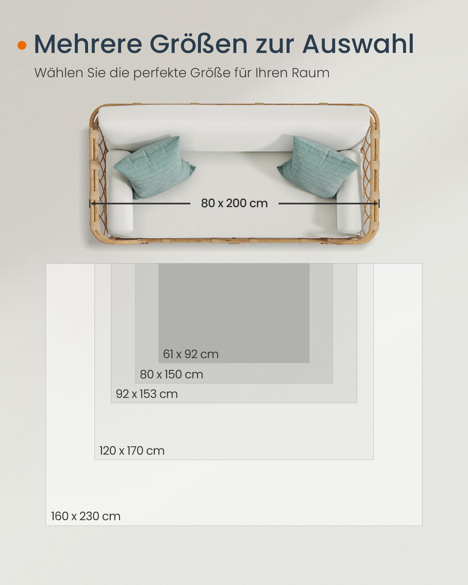 SONGMICS HOME Vintage Teppich, 120 x 170 cm, Wohnzimmerteppich, Schlafzimmerteppich, Waschbarerteppich, Rutschfester Teppich, für Küche, Flur, Esszimmer, aquamarinblau TAR032Q01 5