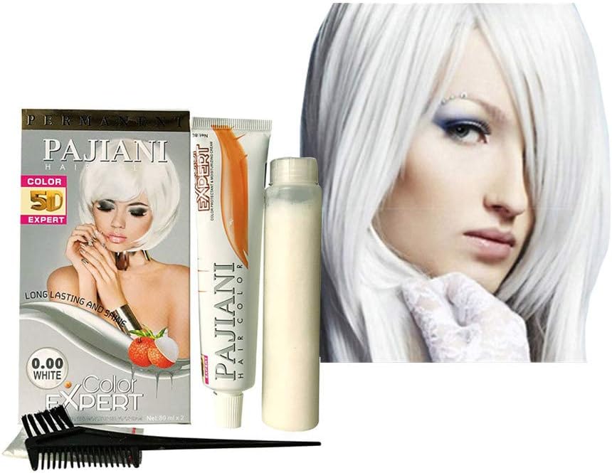 Anyren White Permanent Hair Pigment Color Cream Unisex Long Lasting Hair Color DIY Hair Color Mud Dye Cream Hair Care Kit for Hair Fading