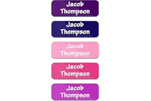 Personalized Waterproof Name Labels Set of 160/220 Stickers for Clothing Tags, Water Bottles Camp Toys, School Supplies, Lunc