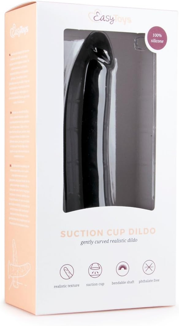 EasyToys Dildo Collection, Real Dong with Beautiful Acorn for Real Feel, 21 cm, Black, 100 Percent Phthalate-Free Soft PVC, Lifelike Realistic Dong with Suction Cup - Image 3