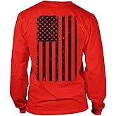 Distressed Black USA Flag - United States Unisex Long Sleeve Shirt