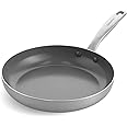 GreenPan Chatham Tri-Ply Stainless Steel Healthy Ceramic Nonstick 10" Frying Pan Skillet, PFAS-Free, Induction Suitable, Dishwasher Safe, Silver