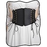 Urieo Zipper Leather Corset Belt for Women
