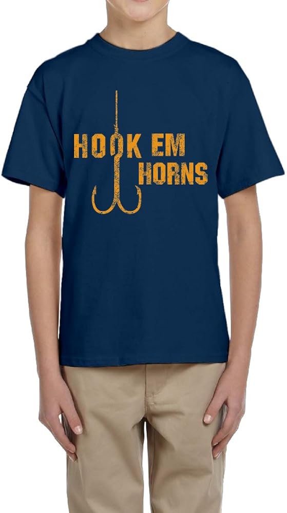 Hook Em Horns Hook Hookemhorns Texas ONeck TShirts Navy X