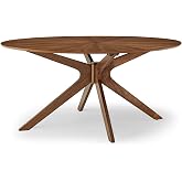 Modway Crossroads 63" Oval Wood Dining Table, Walnut