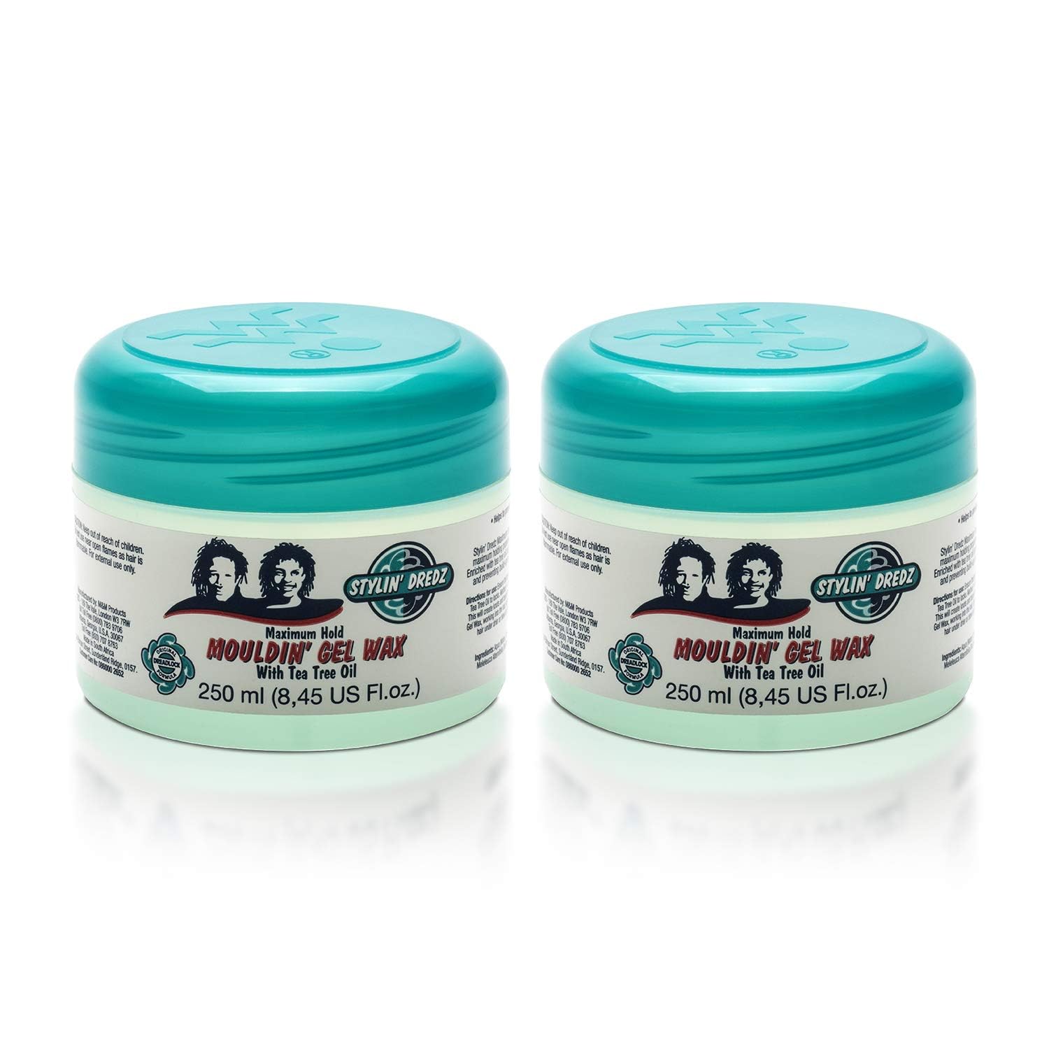 Stylin' Dredz Moulding Strong Maximum Hold Gel Wax with Tea Tree Oil Hair Care for Dreadlocks 250ml (2 pack) โ image 1