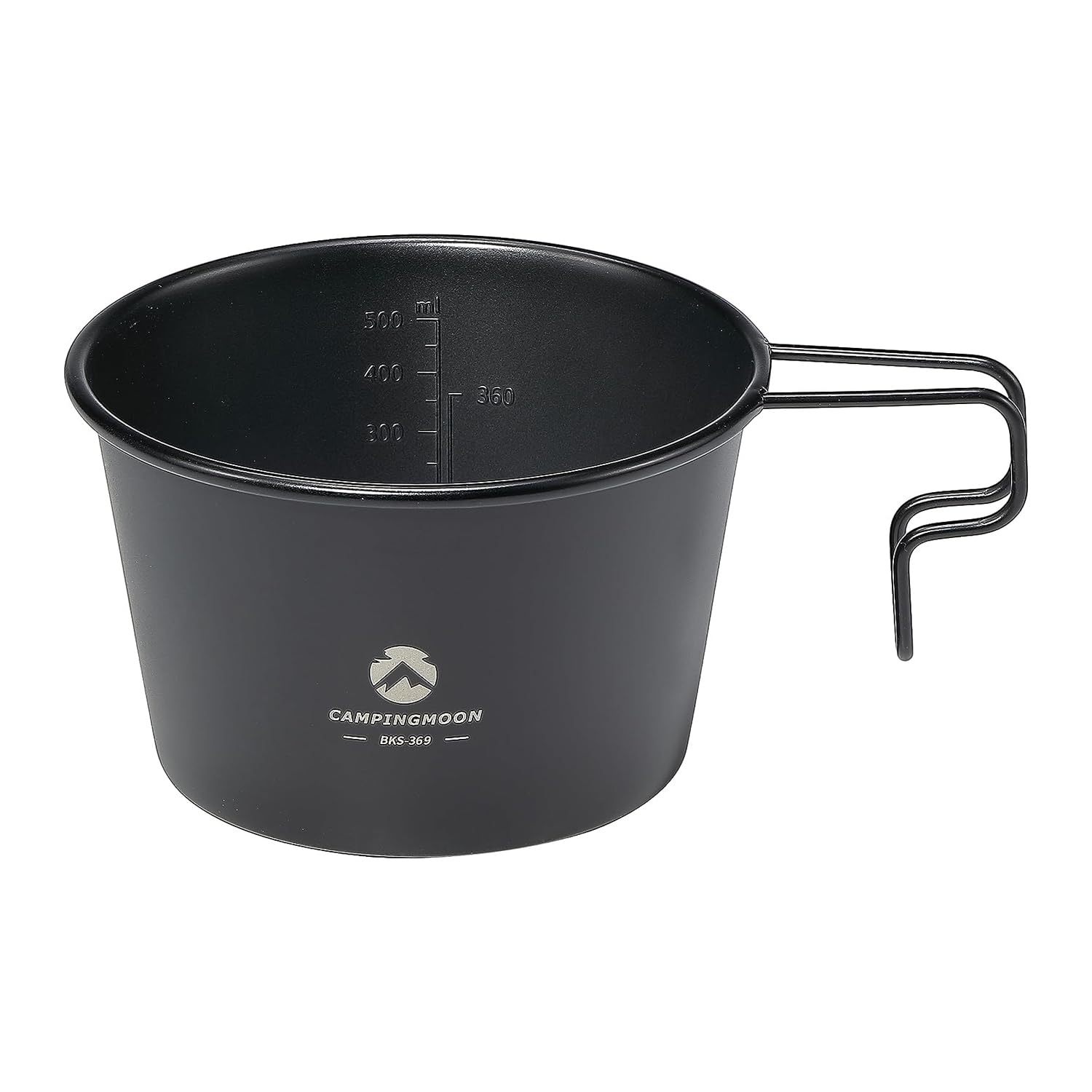 CAMPINGMOON Deep Sierra Cup 600ml Outdoor Camping Stainless Steel Sierra Cup Deep Black BKS369