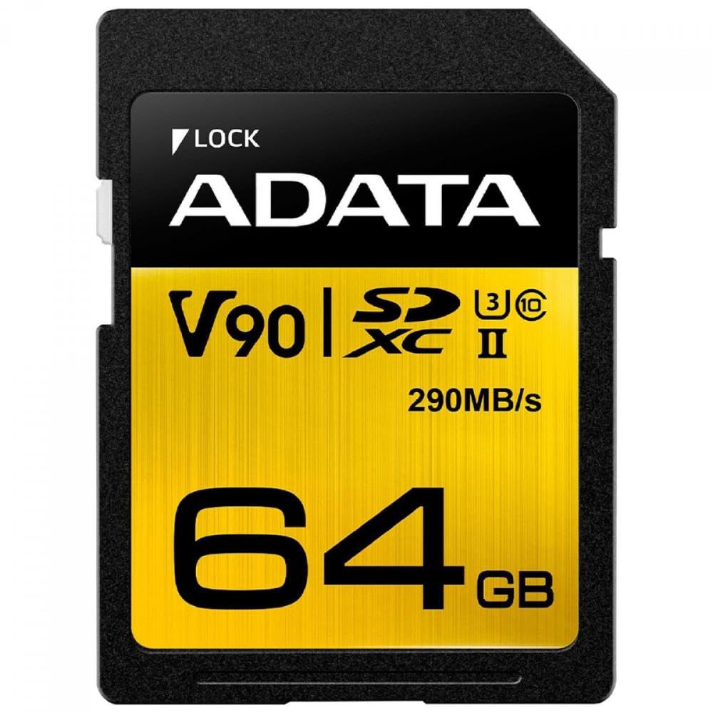 ADATA Premier ONE (64GB) Class 10 UHS-II SDXC Memory Card, black