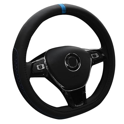 HONCENMAX D Typ Fahrzeug Lenkradabdeckung Auto Lenkradschutz D-Form Durchmesser 38cm (15') [Flacher Boden]