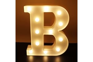 AUSAYE LED Letter Lights Alphabet Light Up Sign Night Light For Wedding Birthday Party Decoration Battery Powered Christmas Lamp Home Bar Decoration Letter B Decor