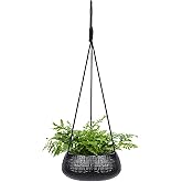 Chonsun 8 Inch Hanging Planters for Indoor Plants - Small Hanging Flower Pots with Drainage Holes Round Ceramics Hanging Plan