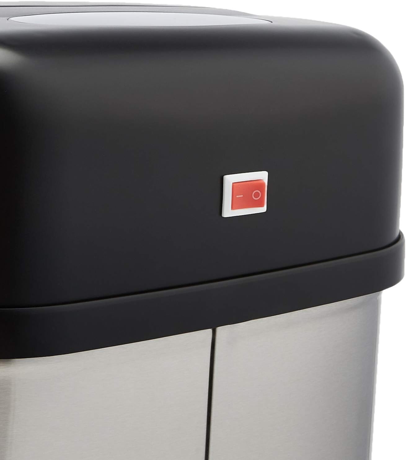 Amazon Basics Stainless Steel Rectangular Dustbin for Narrow Spaces with Hands-Free Motion Sensor, 50 L / 13.2 gallons, Black,Silver - Image 5