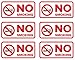 6pk No Smoking Stickers | Indoor Outdoor No Smoking Sign Decals for Home Business Car | Weatherproof Vinyl, 4