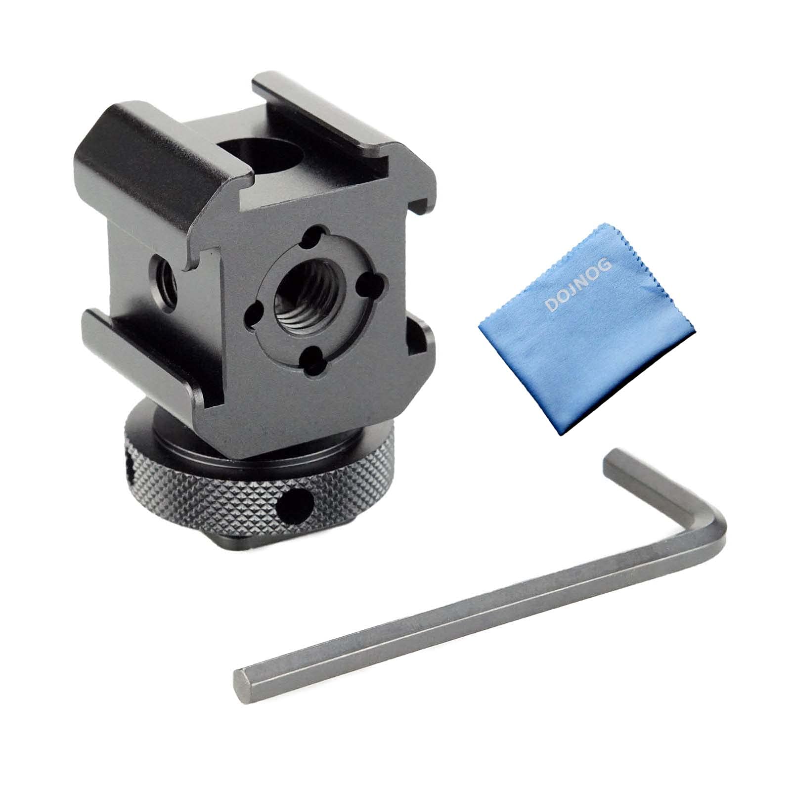 MAGICRIG Triple Cold Shoe Microphone Flash Display Mount Adapter for DSLR Camera LED Video Light Mount Adapter on Camera