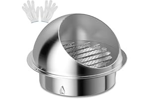 Hon&Guan 4 Inch Dryer Vent Cover, Stainless Steel 4 '' Exhaust Wall Vent for HVAC System