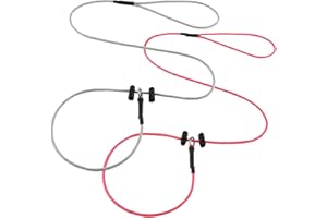 FURSDOLY Reflective Slip Lead Leashes Puppy Training Lead – 4.3mm Paracord Rope with 12-Core Strength, 1000lb Pull Force Set of 2 for Small & Medium Dogs (Pink & Light Gray, 4 FT)