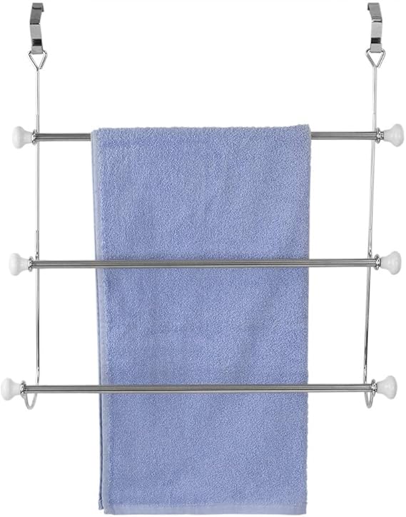 Home Basics 3 Tier Chrome Plated Steel Over The Door Towel