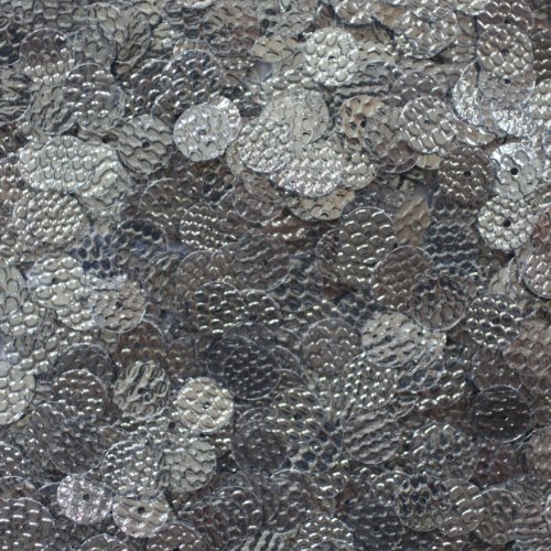 8mm Flat Round SEQUIN PAILLETTES ~ Antique SILVER Pewter Metallic Snakeskin Lizard Effect Embossed ~ Loose sequins for embroidery, bridal, applique, arts, crafts, and embellishment. Made in USA.