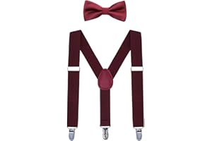 WELROG Kids Suspender Bow Tie Sets - Adjustable Braces With Bowtie Gift Idea for Boys and Girls