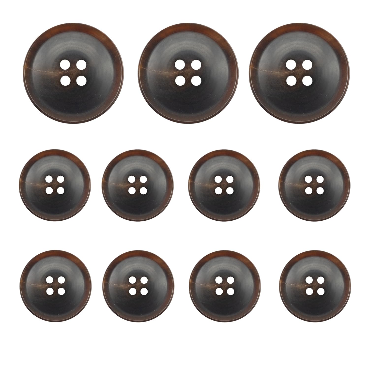 Photo 1 of 11Pcs Natural Real Buffalo Horn Buttons for Men Blazer and Suit, 20mm 15mm Natural Genuine Buffalo Buttons for Jacket Coat Uniforms (Brown)